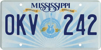 MS license plate OKV242