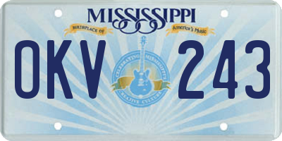 MS license plate OKV243