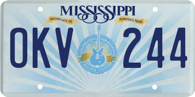 MS license plate OKV244