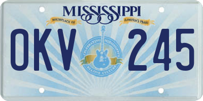 MS license plate OKV245
