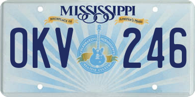 MS license plate OKV246