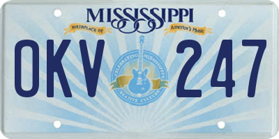 MS license plate OKV247