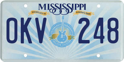 MS license plate OKV248