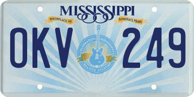 MS license plate OKV249
