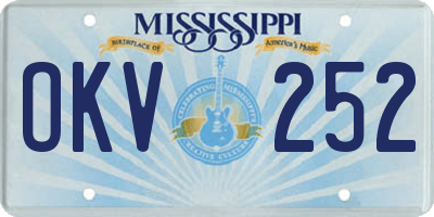 MS license plate OKV252