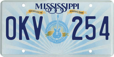 MS license plate OKV254