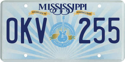 MS license plate OKV255