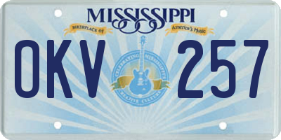 MS license plate OKV257