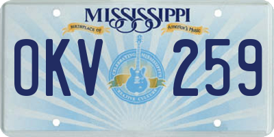 MS license plate OKV259