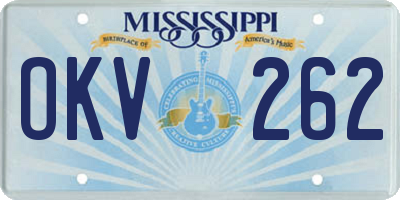 MS license plate OKV262