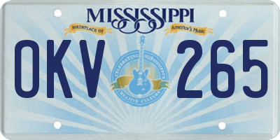 MS license plate OKV265