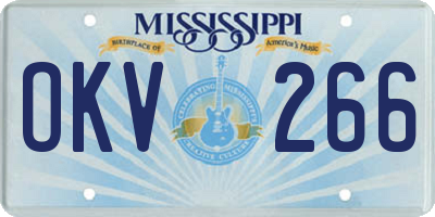 MS license plate OKV266