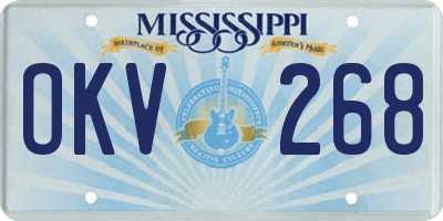 MS license plate OKV268