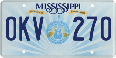 MS license plate OKV270