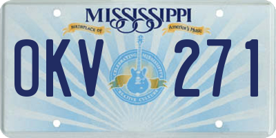 MS license plate OKV271