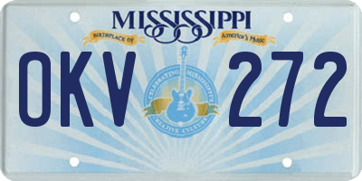 MS license plate OKV272