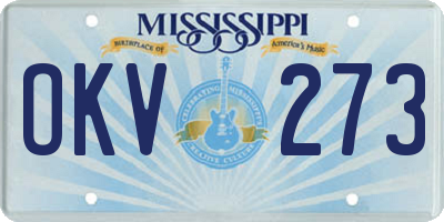 MS license plate OKV273