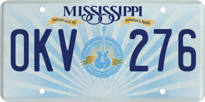 MS license plate OKV276