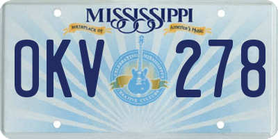MS license plate OKV278