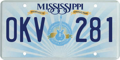 MS license plate OKV281
