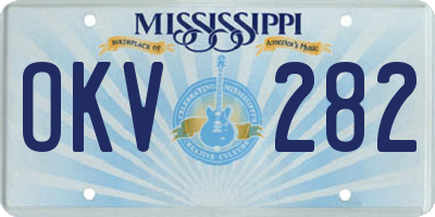 MS license plate OKV282