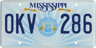 MS license plate OKV286