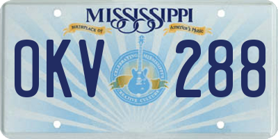 MS license plate OKV288