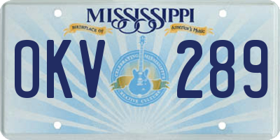 MS license plate OKV289