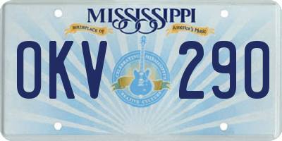 MS license plate OKV290