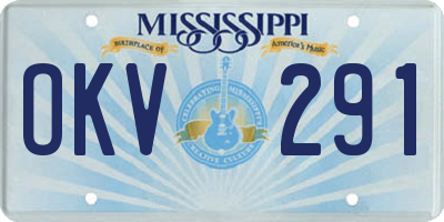 MS license plate OKV291