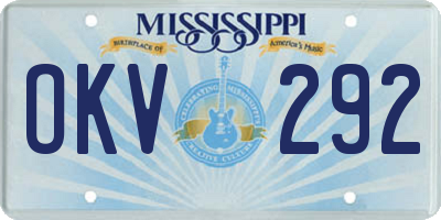 MS license plate OKV292