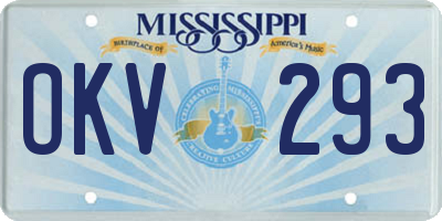 MS license plate OKV293