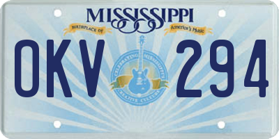 MS license plate OKV294