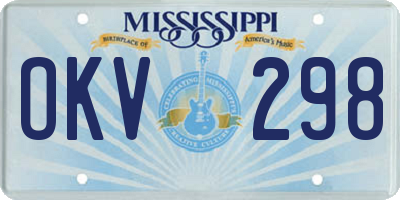 MS license plate OKV298