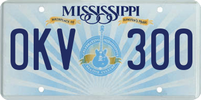 MS license plate OKV300