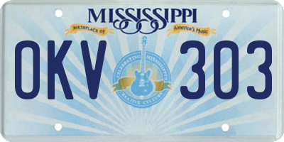 MS license plate OKV303