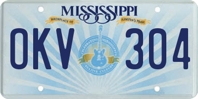 MS license plate OKV304