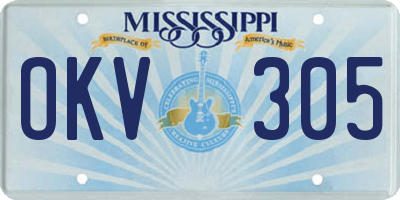 MS license plate OKV305