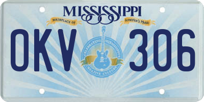 MS license plate OKV306