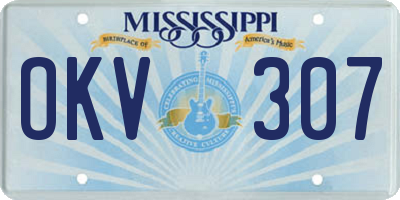 MS license plate OKV307