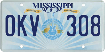 MS license plate OKV308
