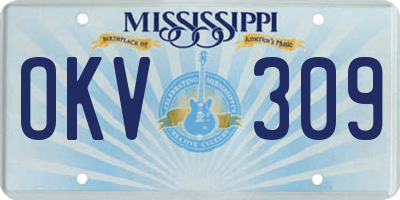 MS license plate OKV309