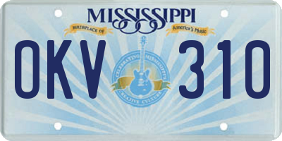 MS license plate OKV310