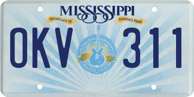 MS license plate OKV311