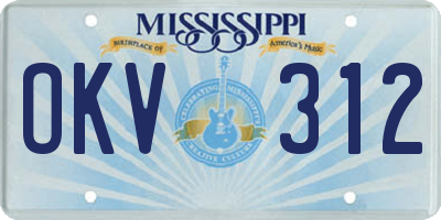 MS license plate OKV312