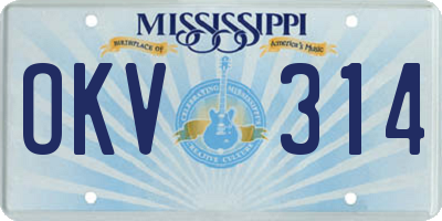 MS license plate OKV314