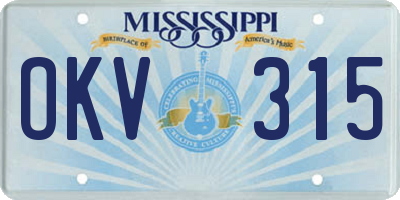 MS license plate OKV315