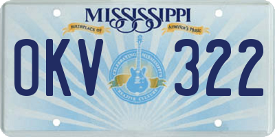 MS license plate OKV322