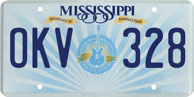 MS license plate OKV328