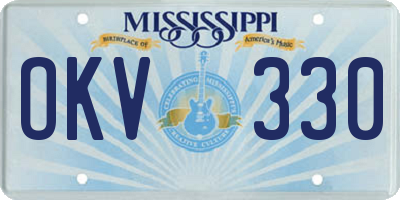 MS license plate OKV330